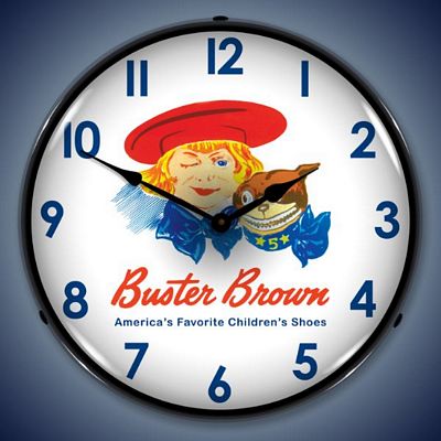 Buster Brown Shoes on Buster Brown Shoes Lighted Wall Clock   Busterbrown