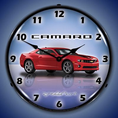 Camaro G5 Red Jewel Lighted Wall Clock