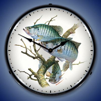 Crappies By Mark Susinno Lighted Wall Clock