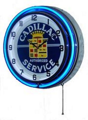 Cadillac Service Double Neon Wall Clock
