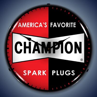 Champion Spark Plugs Lighted Wall Clock