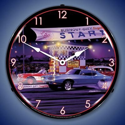 Bruce Kaiser Drag City Lighted Wall Clock