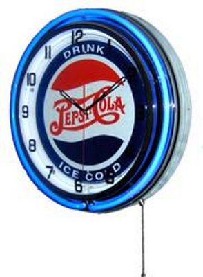Drink Pepsi Cola Ice Cold Double Neon Wall Clock