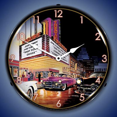 Bruce Kaiser Esquire Theater Lighted Wall Clock