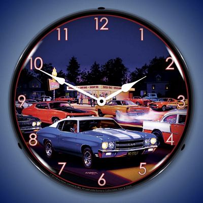 Bruce Kaiser Fast Freds Lighted Wall Clock