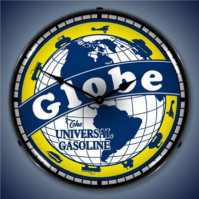 Globe Gasoline Lighted Wall Clock