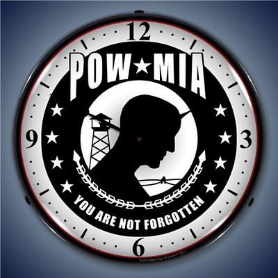 POW MIA Lighted Wall Clock