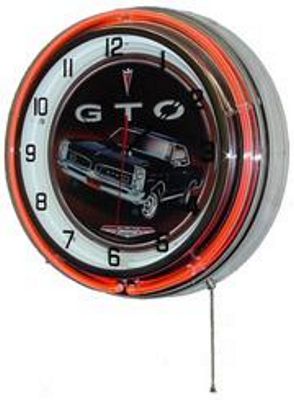 Pontiac GTO Double Neon Wall Clock