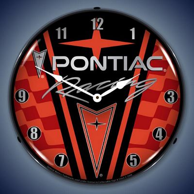 Pontiac Racing Lighted Wall Clock