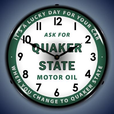 Quaker State Motor Oil Lighted Wall Clock