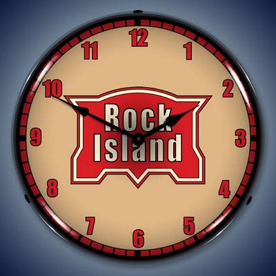 Rock Island Railroad Lighted Wall Clock