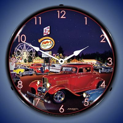 Bruce Kaiser Sammys Playland Lighted Wall Clock