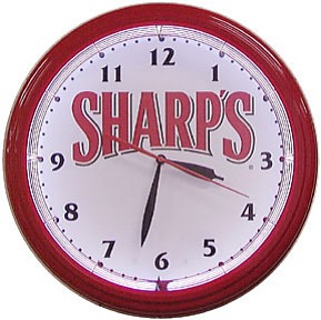 SHARPS PREMIUM MALT LIQUOR NEON WALL CLOCK