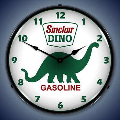 Sinclair Dino Gasoline Lighted Wall Clock