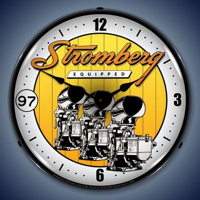 Stromberg Carburetors Lighted Wall Clock