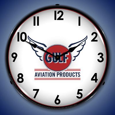Gulf Avaition Lighted Wall Clock