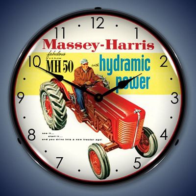 Massey Harris Tractors Lighted Wall Clock