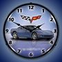 C6 Corvette Supersonic Blue Lighted Wall Clock