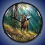 Calling All Challangers Elk By Rosemary Milette Lighted Wall Clock