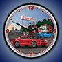 Camaro Esso Gas Station Lighted Wall Clock