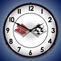 Corvette Flags Lighted Wall Clock