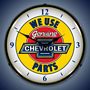 Chevrolet Genuine Parts With Numbers On Face Lighted Wall Clock