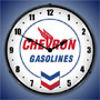 Chevron Gasoline Lighted Wall Clock