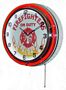 Firefighters On Duty Double Neon Wall Clock