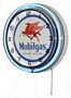 Mobil Gas Double Neon Wall Clock