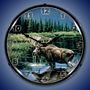 Northern Solitude Moose By Neal Anderson Lighted Wall Clock