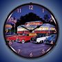 Bruce Kaiser Red Arrow Diner Lighted Wall Clock