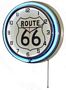 Route 66 Double Neon Wall Clock