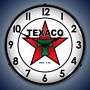 Texaco With Numbers On Face Lighted Wall Clock