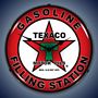 Texaco Gasoline Filling Station Lighted Wall Clock