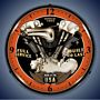 Vintage V Twin Lighted Wall Clock