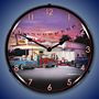 Bruce Kaiser Wallys Service Station Lighted Wall Clock