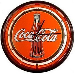 Coca-Cola Logo Sign Neon Wall Clock