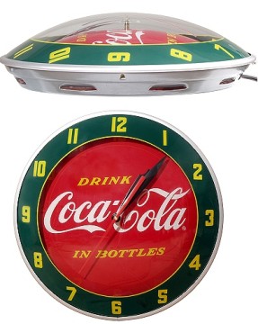 COCA-COLA DOUBLE BUBBLE RETRO STYLE CLOCK BY AMERICAN RETRO