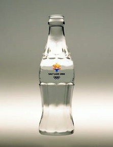 Coca-Cola 2002 Salt Lake City Winter Olympic Games Limited Edition Commerative Lead Crystal Contour Bottle