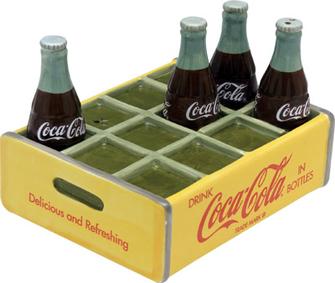 COCA-COLA CRATE SALT AND PEPPER SHAKERS