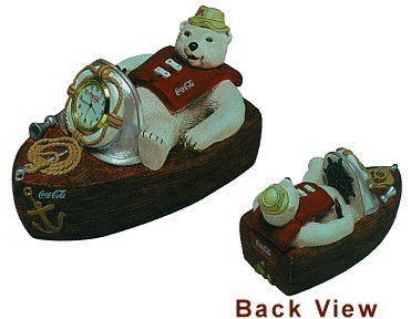 Coca-Cola Polar Bear Gone Fishin' Clock