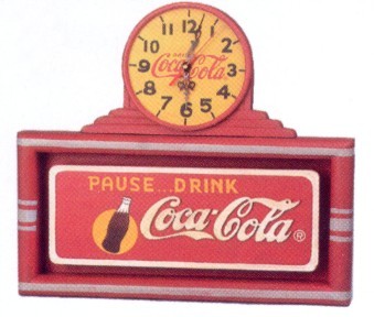 COCA-COLA PAUSE DRINK WOODEN CLOCK