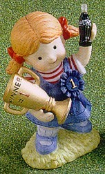 Coca-Cola Kids Girl With Trophy And Blue Ribbon Figurine
