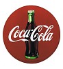 Coca-Cola 12 Inch Disc Bullseye Convex Shaped Metal Sign