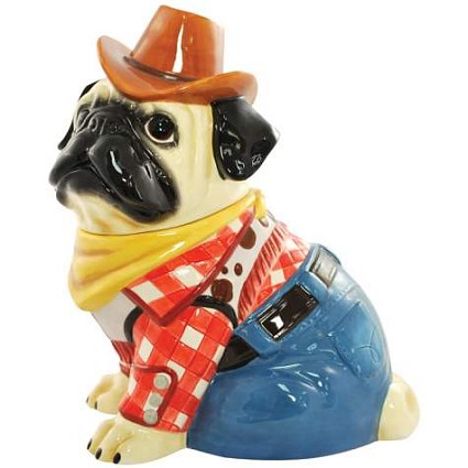 pug cookie jar pugnacious pugs cowboy pug cookie jar 16178 pug cookie jar pugnacious pugs cowboy pug cookie jar 16178