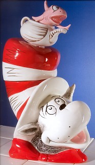 DR. SEUSS CAT IN THE HAT AND KID'S FISH LIMITED EDITION COOKIE JAR