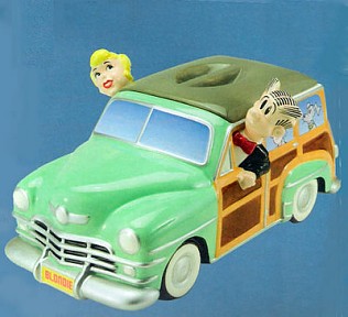 BLONDIE AND DAGWOOD STATIONWAGON LIMITED EDITION CERAMIC COOKIE JAR
