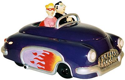 CUSTOM CRUISER CAR AND COUPLE COOKIE JAR