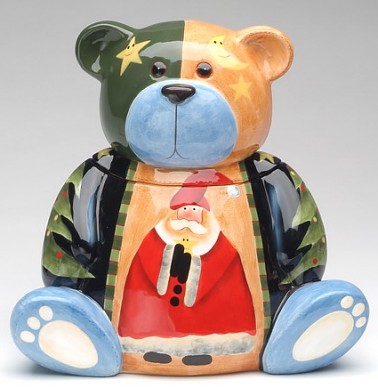 Beary Merry Christmas Santa Cookie Jar