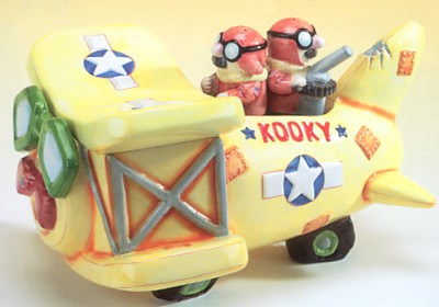 AIRPLANE KOOKY COOKIE JAR WITH SALT AND PEPPER SHAKERS